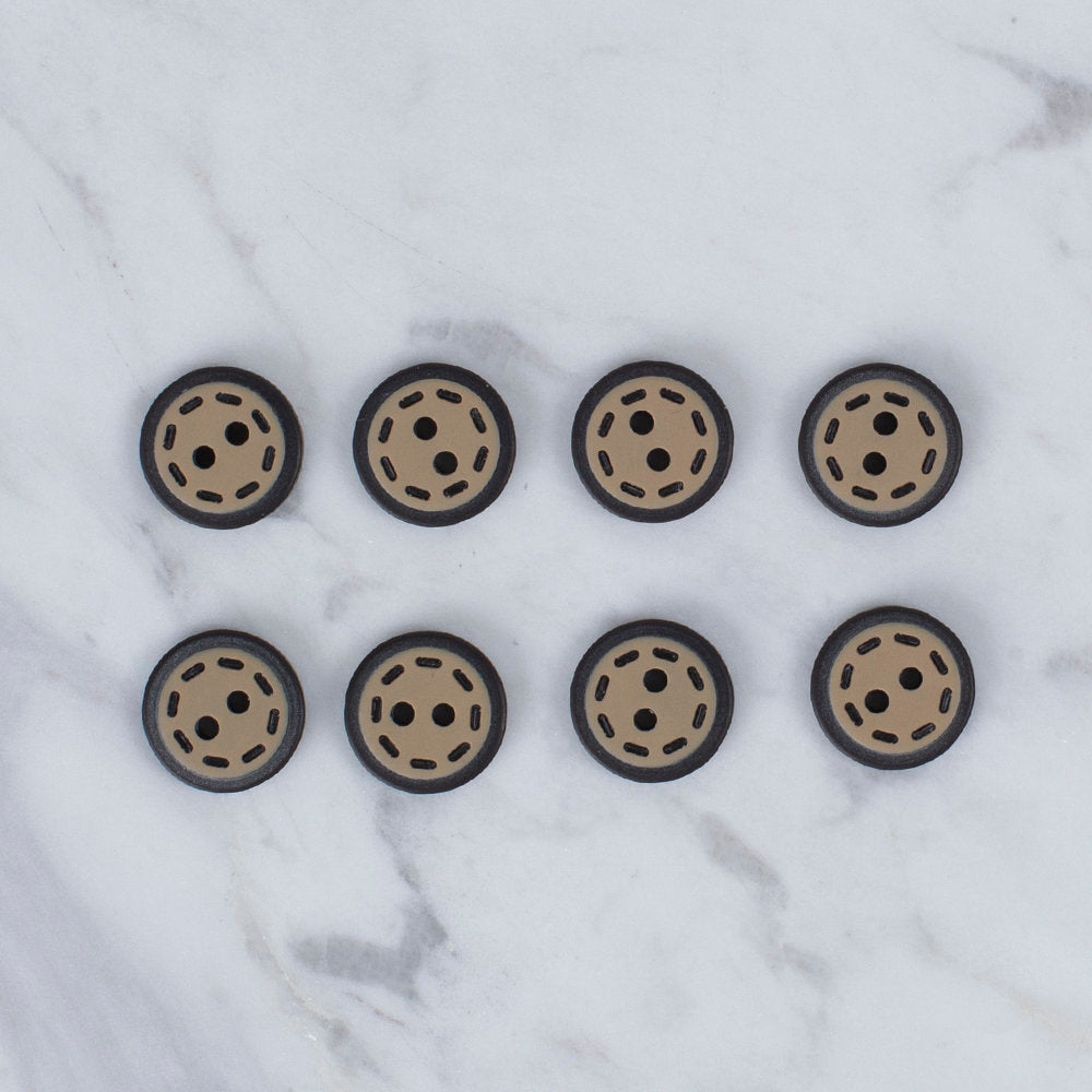 Loren Crafts 8'li Kesik Çizgili Düğme - 0017